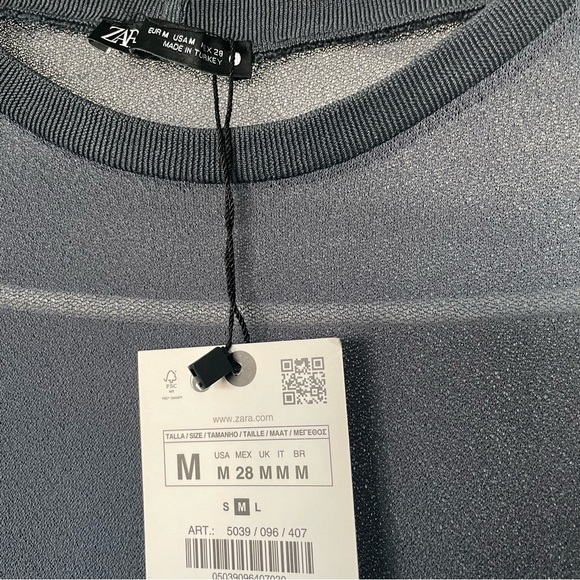 Zara Grey Sheer Dress - Picture 2 of 12